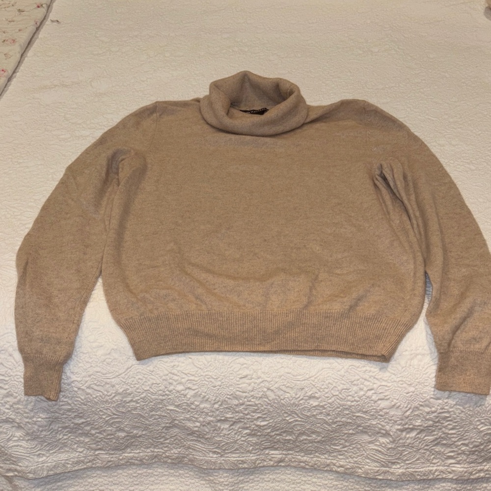 Cozy Cashmere Beige Turtleneck Sweater